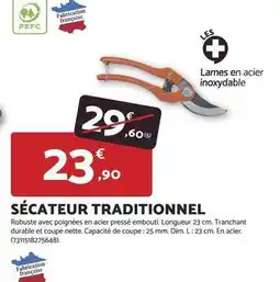 Bricomarché Durable - sécateur traditionnel offre