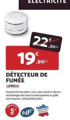 Bricomarché Détecteur de fumée offre