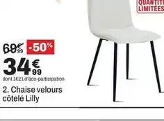 BUT Facile - chaise velours côtelé lilly offre