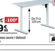 BUT Bureau assis / debout elevia offre