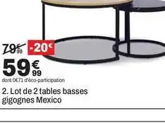 BUT Lot de 2 tables basses gigognes offre