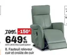 BUT Fauteuil releveur cuir et croute de cuir hamilton offre