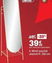 BUT Miroir psyché jeanne h. 160 cm offre