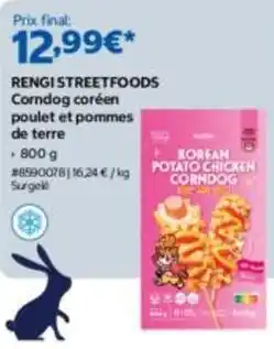 Costco Rengi streetfoods - corndog coréen poulet et pommes de terre offre