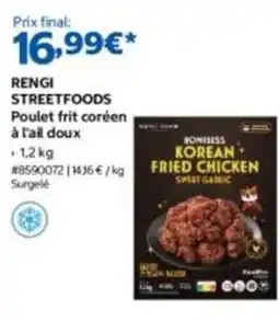 Costco Rengi streetfoods - poulet frit coréen à l'ail doux offre