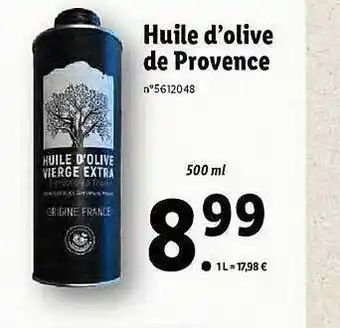 Lidl Huile D'olive De Provence offre