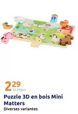 Action Mini Matters Puzzle 3D en bois offre