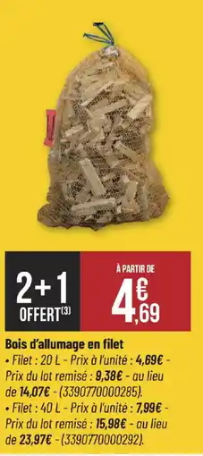 Bricorama Bois d'allumage en filet offre