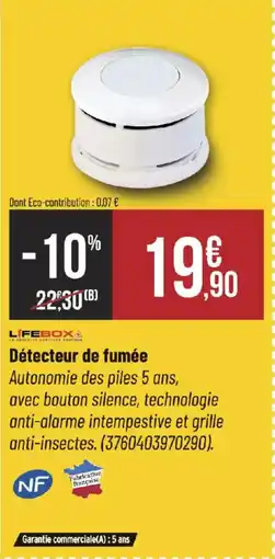Bricorama LIFEBOX Détecteur de fumée offre
