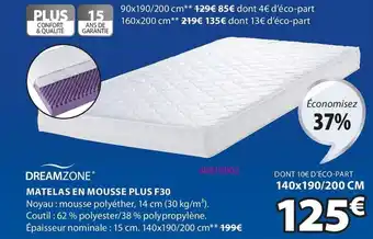 JYSK Matelas en mousse plus f30 offre