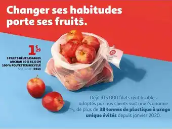Auchan 3 Filets réutilisables auchan offre