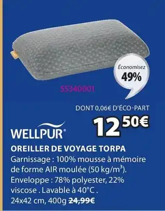 Oreiller de voyage torpa