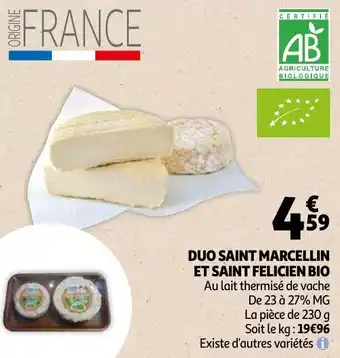Auchan Duo saint marcellin et saint felicien bio offre
