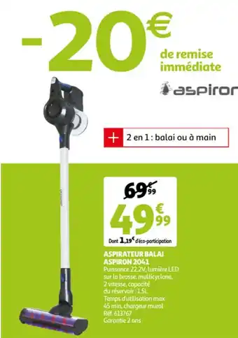 Auchan Aspirateur balai aspiron 2041 offre
