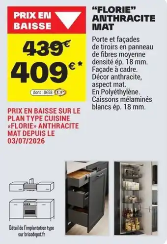FLORIE ANTHRACITE MAT