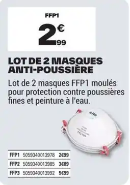 Brico Dépôt site MASQUES ANTI-POUSSIÈRE offre