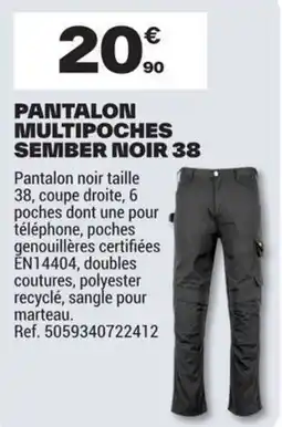 Brico Dépôt SEMBER Pantalon multi-poches offre