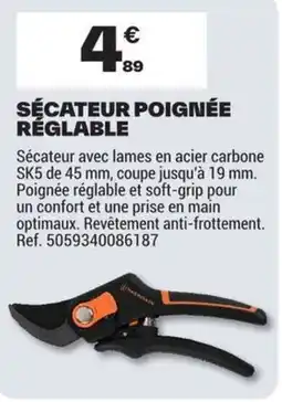 Brico Dépôt MAXIMA SÉCATEUR POIGNÉE RÉGLABLE offre