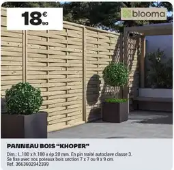 Brico Dépôt blooma PANNEAU BOIS "KHOPER" offre