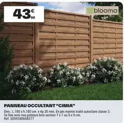 Brico Dépôt blooma PANNEAU OCCULTANT "CIMIA" offre