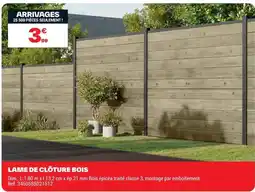 Brico Dépôt LAME DE CLÔTURE BOIS offre