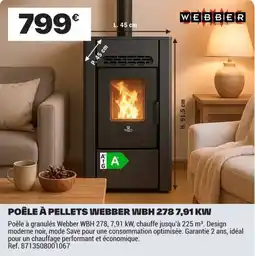 Brico Dépôt WEBBER POÊLE À PELLETS WBH 278 offre