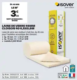 Brico Dépôt Isover Laine de verre 45mm offre