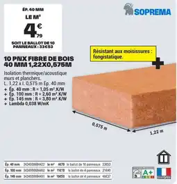 Brico Dépôt SOPREMA FIBRE DE BOIS offre
