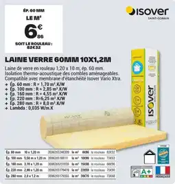 Brico Dépôt Isover Laine Verre 60mm offre