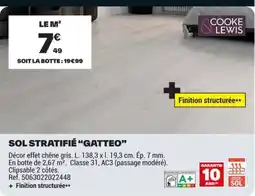 Brico Dépôt COOKE LEWIS SOL STRATIFIÉ "GATTEO" offre