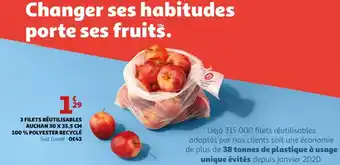 Auchan 3 Filets réutilisables auchan offre