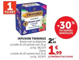 Hyper U TWININGS INFUSION Bonne nuit offre