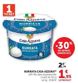 Hyper U Casa Azzurra Burrata offre