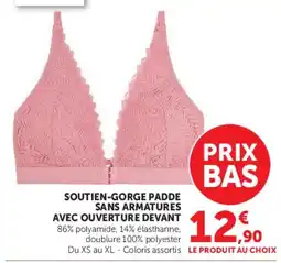 Hyper U Soutien-gorge padde sans armatures avec ouverture devant offre