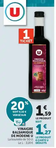 Hyper U U Vinaigre balsamique de Modène offre