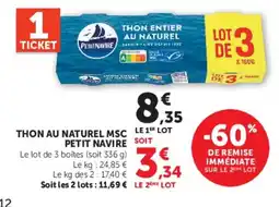 Hyper U Petit Navire Thon au naturel offre