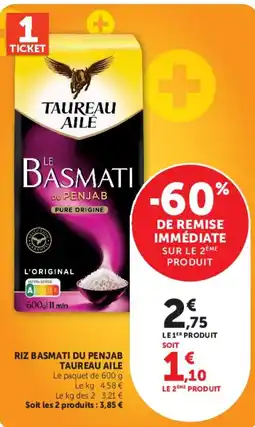 Hyper U TAUREAU AILÉ RIZ BASMATI DU PENJAB offre