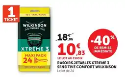 Hyper U WILKINSON RASOIRS JETABLES XTREME 3 offre