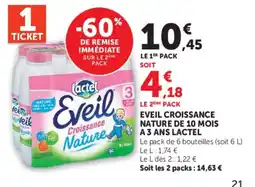 Hyper U Lactel Eveil Croissance Nature offre