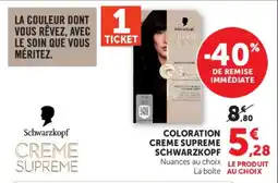 Hyper U Schwarzkopf COLORATION CREME SUPREME offre