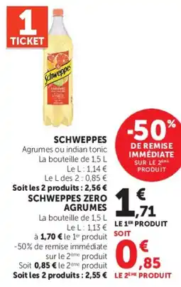 Hyper U Schweppes Agrumes offre