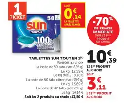 Hyper U SUN TABLETTES TOUT EN 1 offre