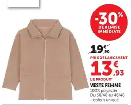 Hyper U VESTE FEMME offre