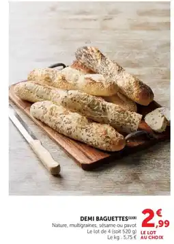 Hyper U DEMI BAGUETTES offre