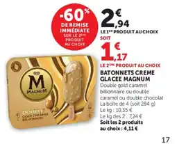 Hyper U Magnum Batonnets crème glacee offre