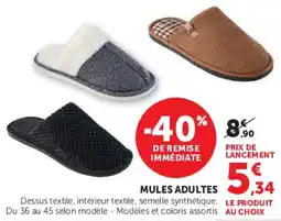 Hyper U MULES ADULTES offre