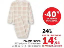 Hyper U PYJAMA FEMME offre