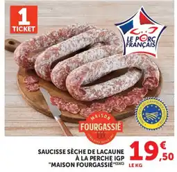 Hyper U Saucisse sèche de lacaune à la perche igp maison fourgassié offre