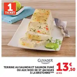Hyper U GUYADER Terrine au saumon et saumon fumé offre