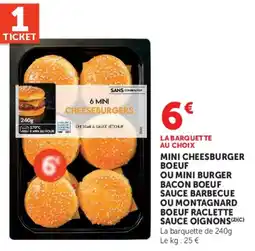 Hyper U MINI CHEESEBURGER BOEUF offre